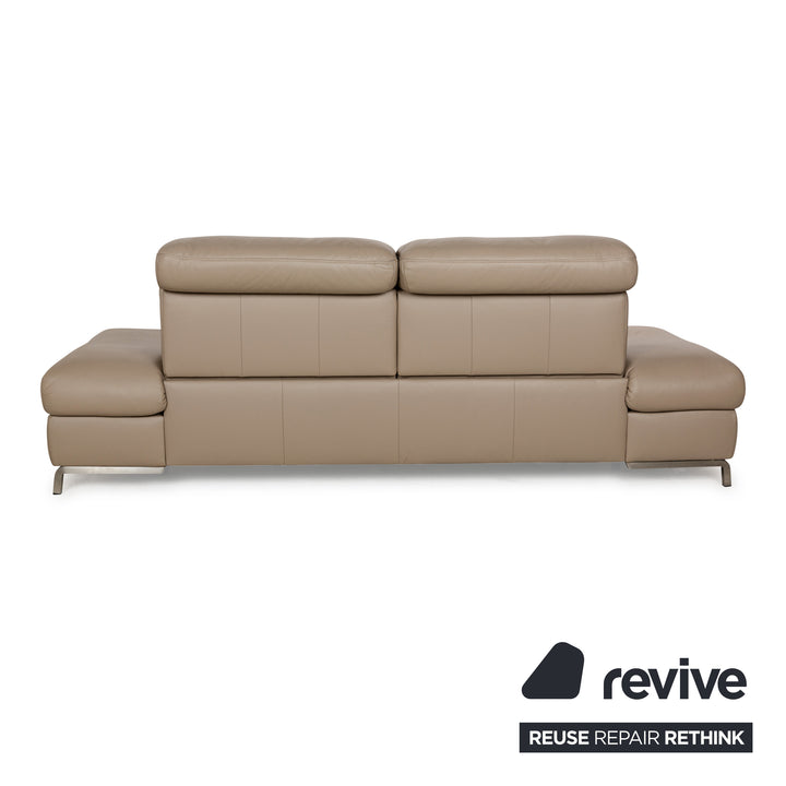 Himolla 1510 Leather Two-Seater Beige Electric Function Sofa Couch Relax Function