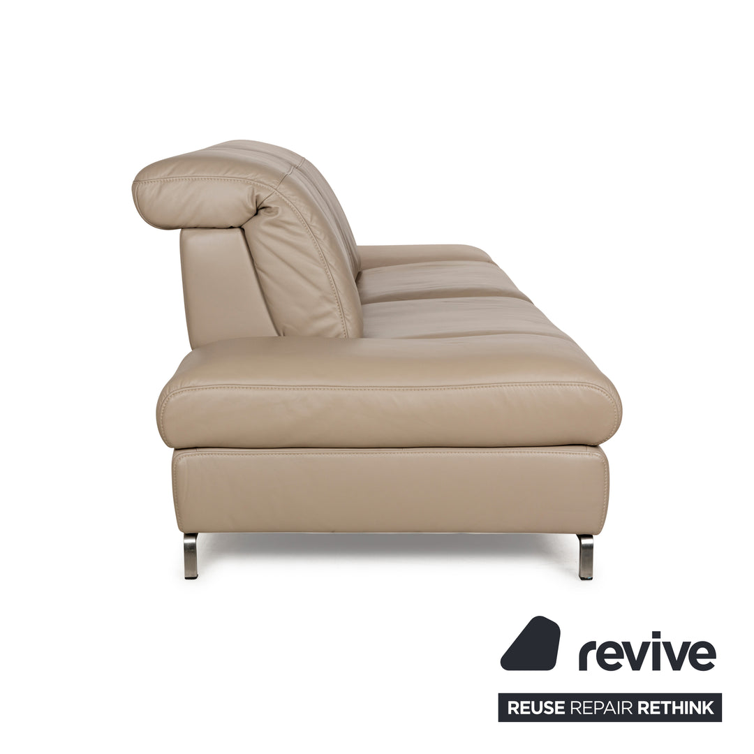 Himolla 1510 Leder Zweisitzer Beige elektrische Funktion Sofa Couch Relaxfunktion