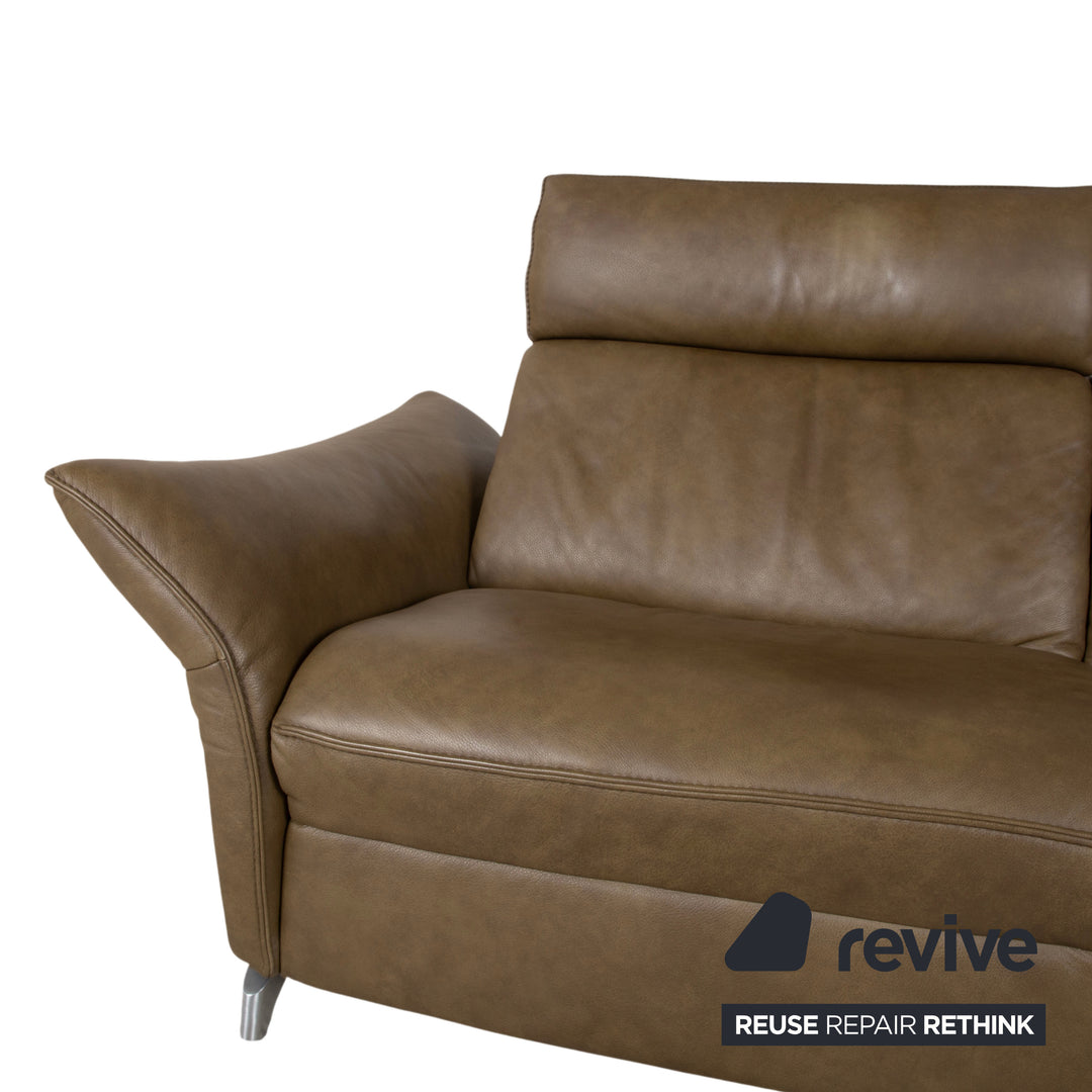 Himolla 1926 Leder Dreisitzer Braun Taupe elektrische / manuelle Funktion Sofa Couch