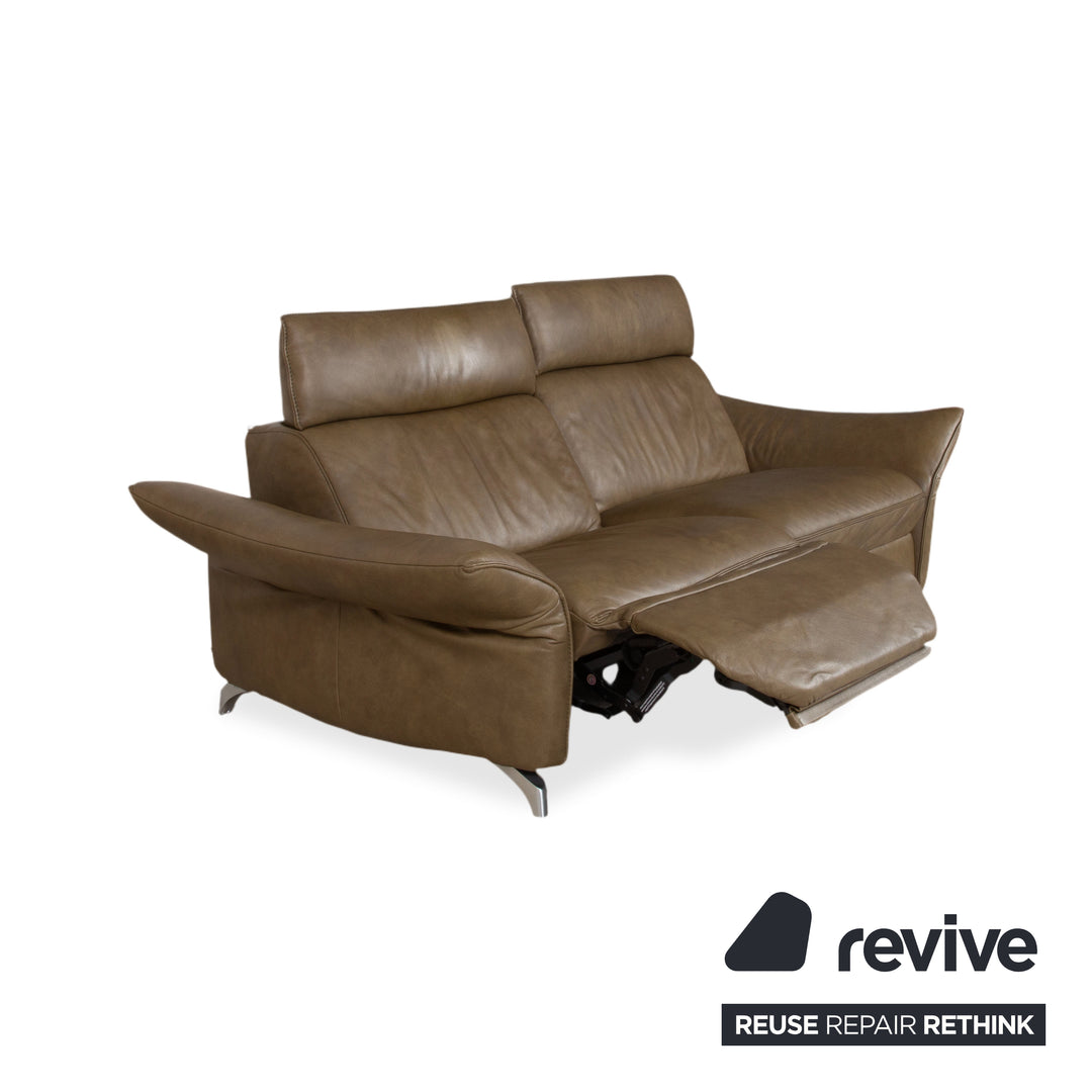 Himolla 1926 Leder Dreisitzer Braun Taupe elektrische / manuelle Funktion Sofa Couch