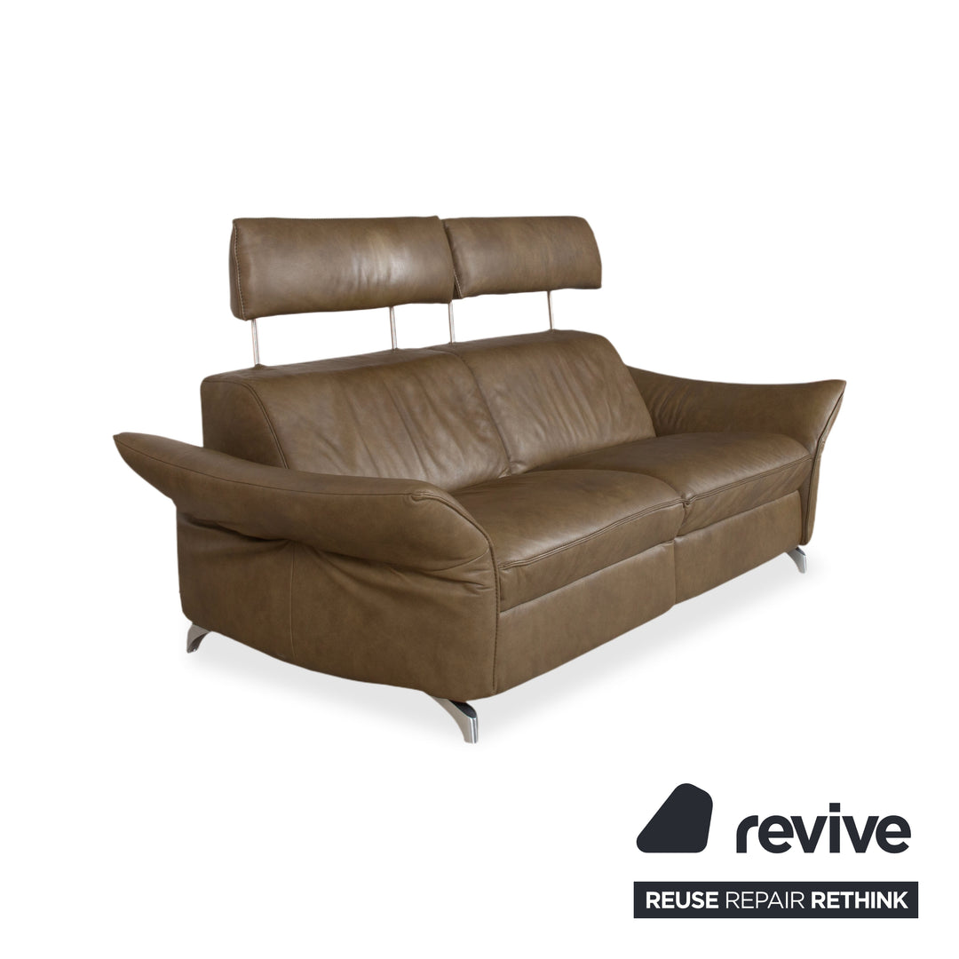 Himolla 1926 Leder Dreisitzer Braun Taupe elektrische / manuelle Funktion Sofa Couch