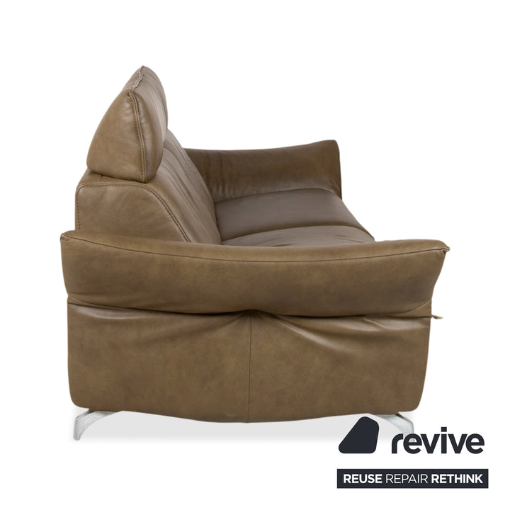 Himolla 1926 Leder Dreisitzer Braun Taupe elektrische / manuelle Funktion Sofa Couch