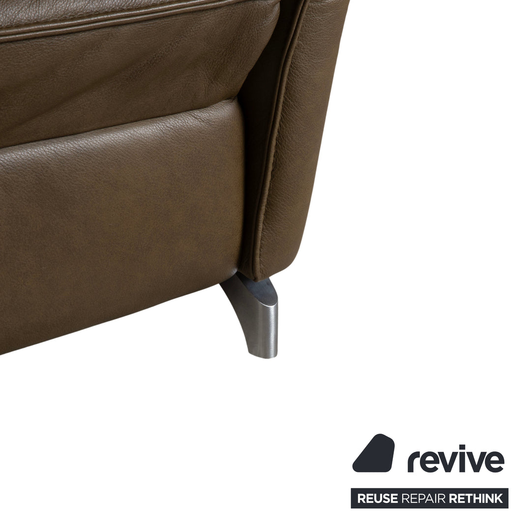 Himolla 1926 Leder Dreisitzer Braun Taupe elektrische / manuelle Funktion Sofa Couch