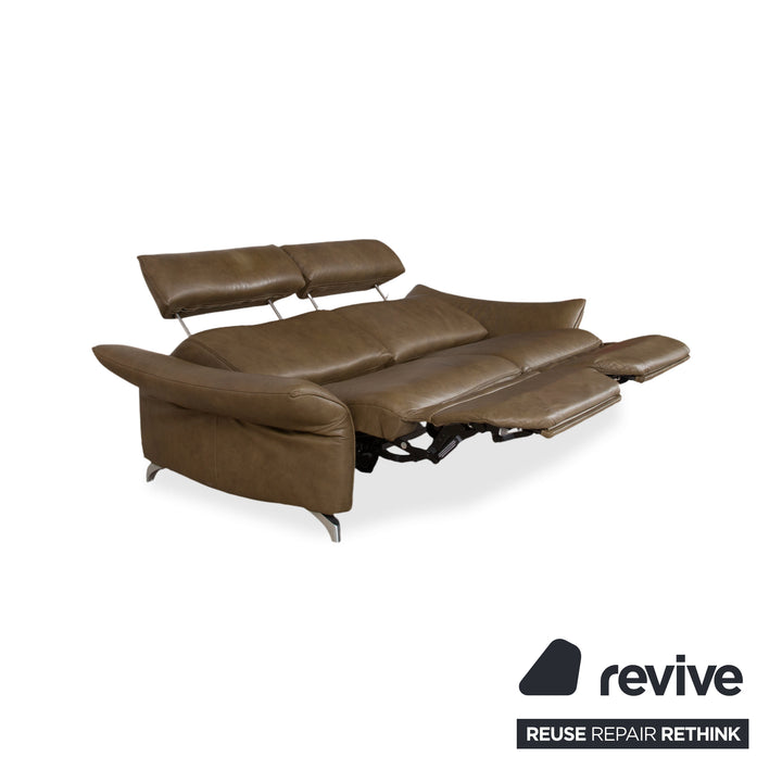 Himolla 1926 Leder Dreisitzer Braun Taupe elektrische / manuelle Funktion Sofa Couch