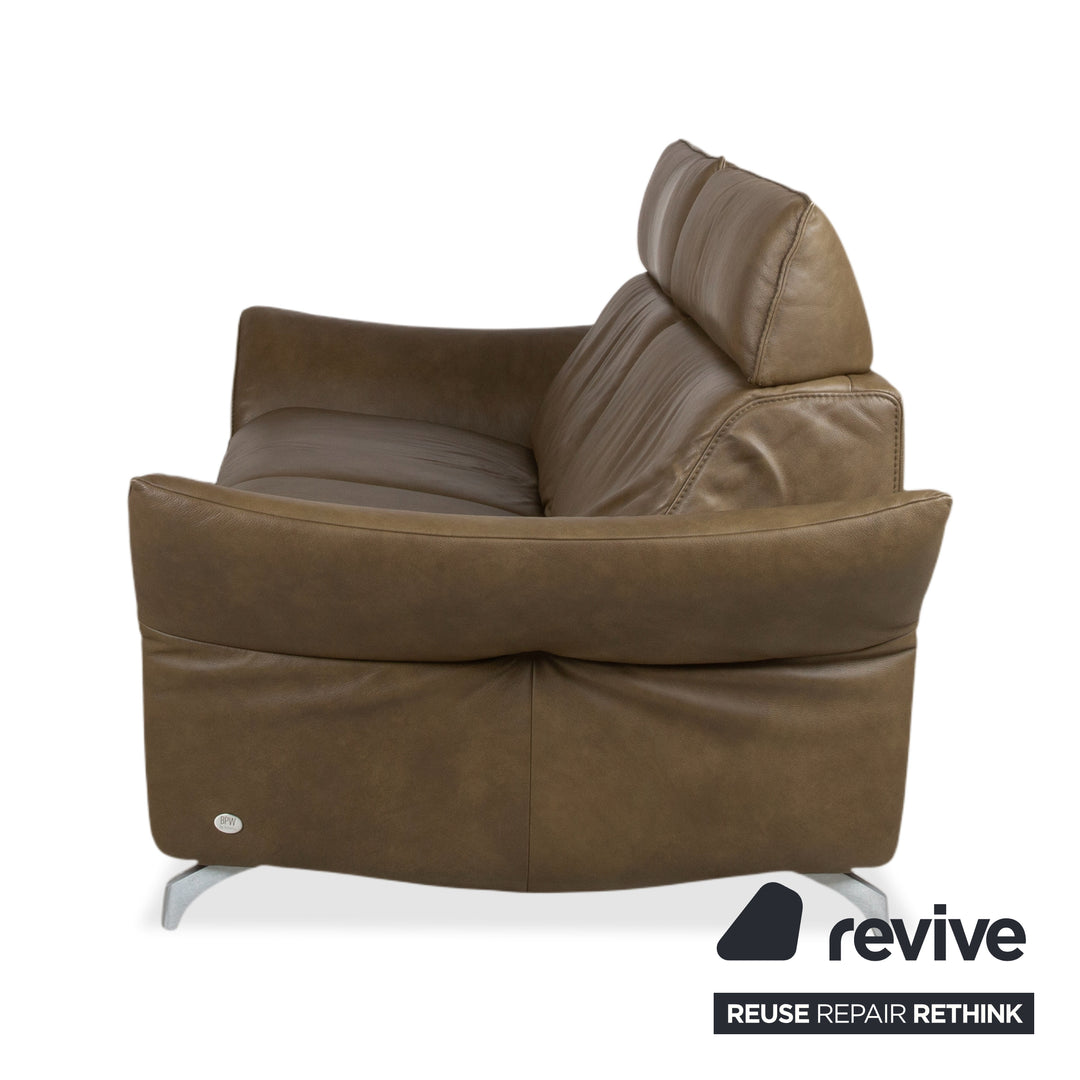 Himolla 1926 Leder Dreisitzer Braun Taupe elektrische / manuelle Funktion Sofa Couch