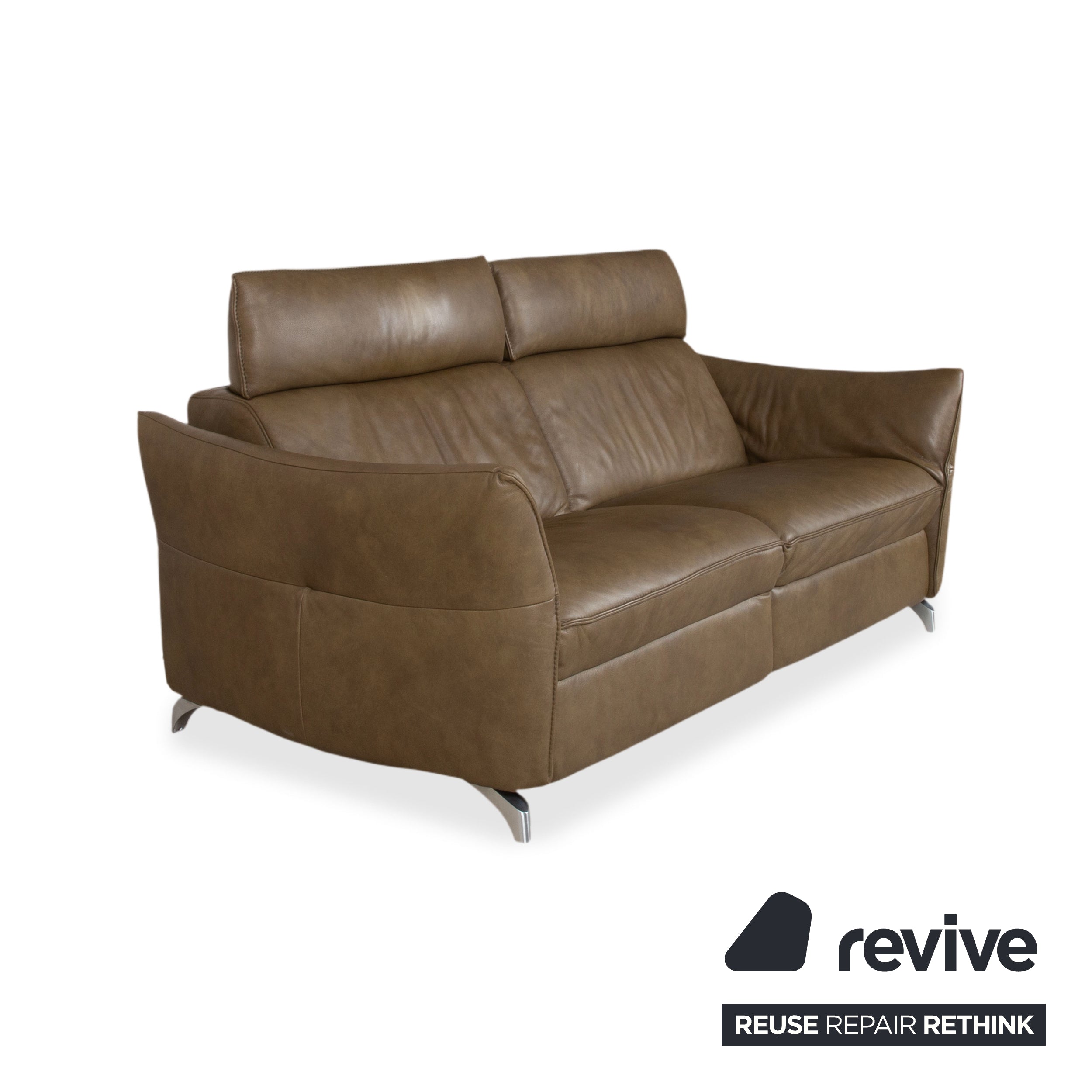 Himolla 1926 Leder Dreisitzer Braun Taupe elektrische / manuelle Funktion Sofa Couch