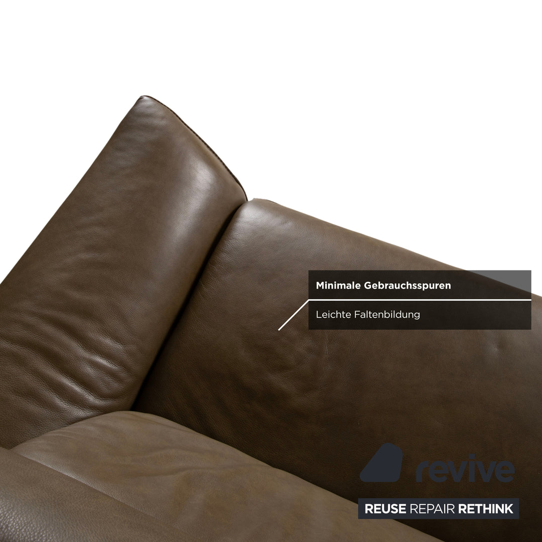 Himolla 1926 Leder Dreisitzer Braun Taupe elektrische / manuelle Funktion Sofa Couch