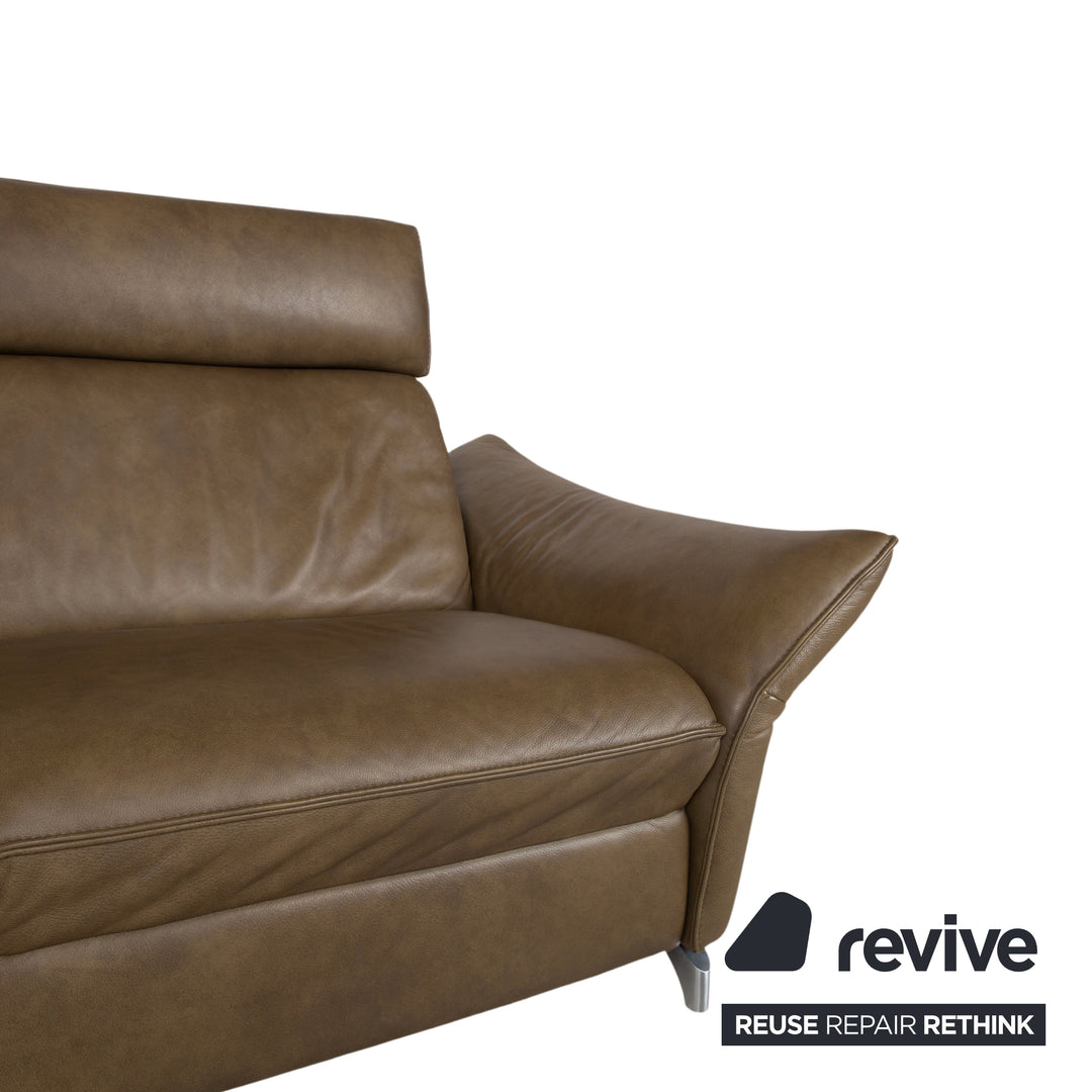 Himolla 1926 Leder Dreisitzer Braun Taupe elektrische / manuelle Funktion Sofa Couch