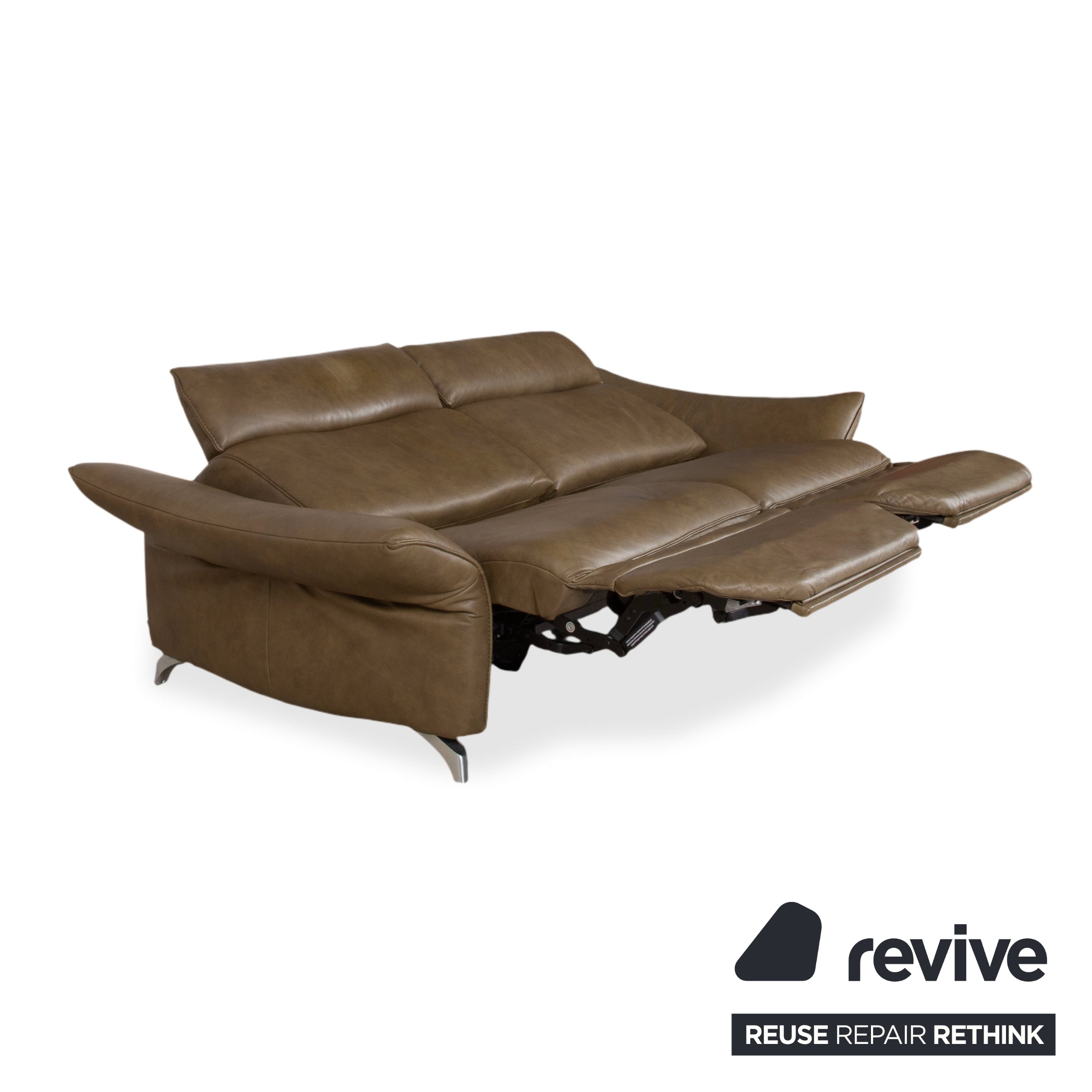 Himolla 1926 Leder Dreisitzer Braun Taupe elektrische / manuelle Funktion Sofa Couch