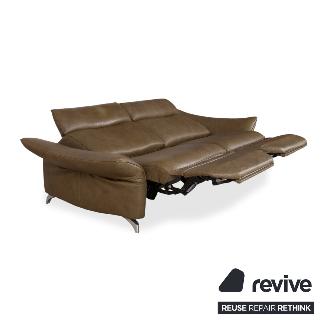 Himolla 1926 Leder Dreisitzer Braun Taupe elektrische / manuelle Funktion Sofa Couch