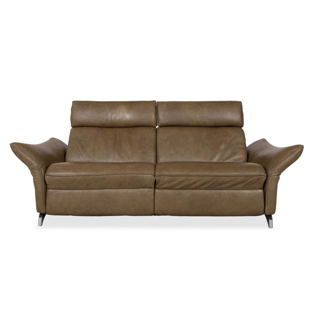 Himolla 1926 Leder Dreisitzer Braun Taupe elektrische / manuelle Funktion Sofa Couch
