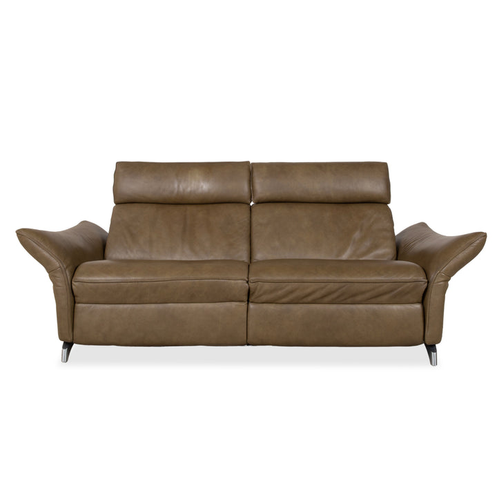 Himolla 1926 Leder Dreisitzer Braun Taupe elektrische / manuelle Funktion Sofa Couch