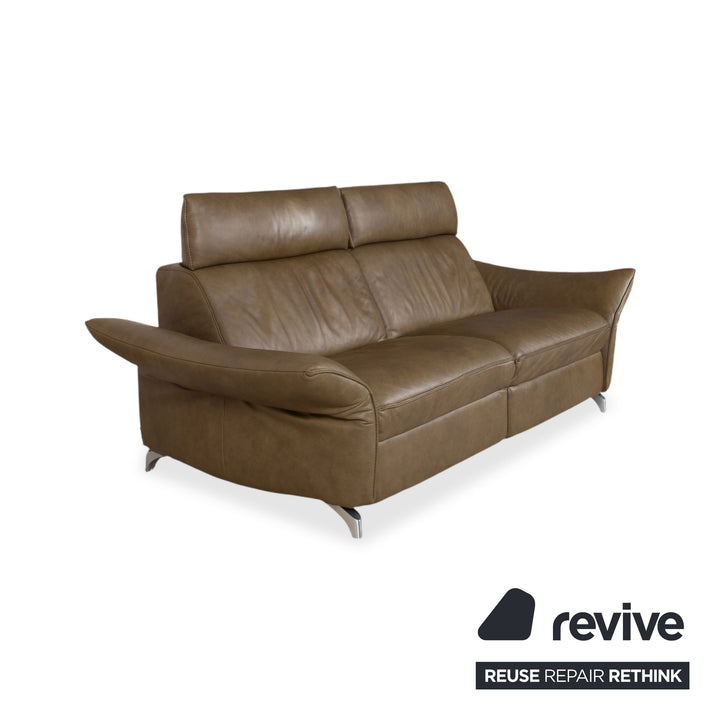 Himolla 1926 Leder Dreisitzer Braun Taupe elektrische / manuelle Funktion Sofa Couch