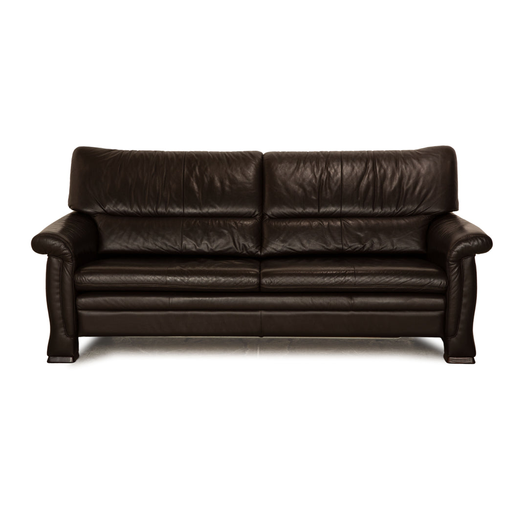 Himolla 2253 Leder Zweisitzer Dunkelbraun Sofa Couch manuelle Funktion Schlafsofa