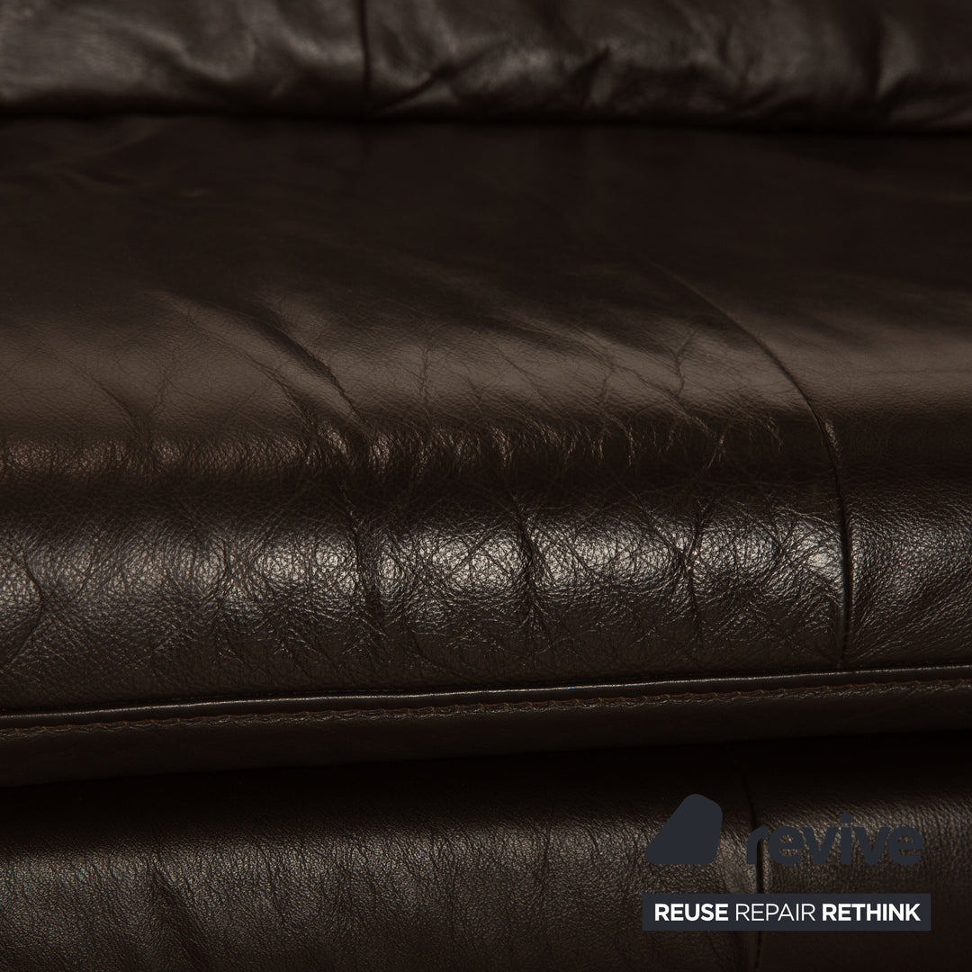 Himolla 2253 Leder Zweisitzer Dunkelbraun Sofa Couch manuelle Funktion Schlafsofa