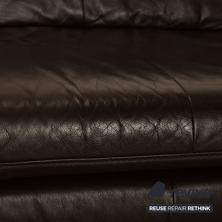 Himolla 2253 Leder Zweisitzer Dunkelbraun Sofa Couch manuelle Funktion Schlafsofa