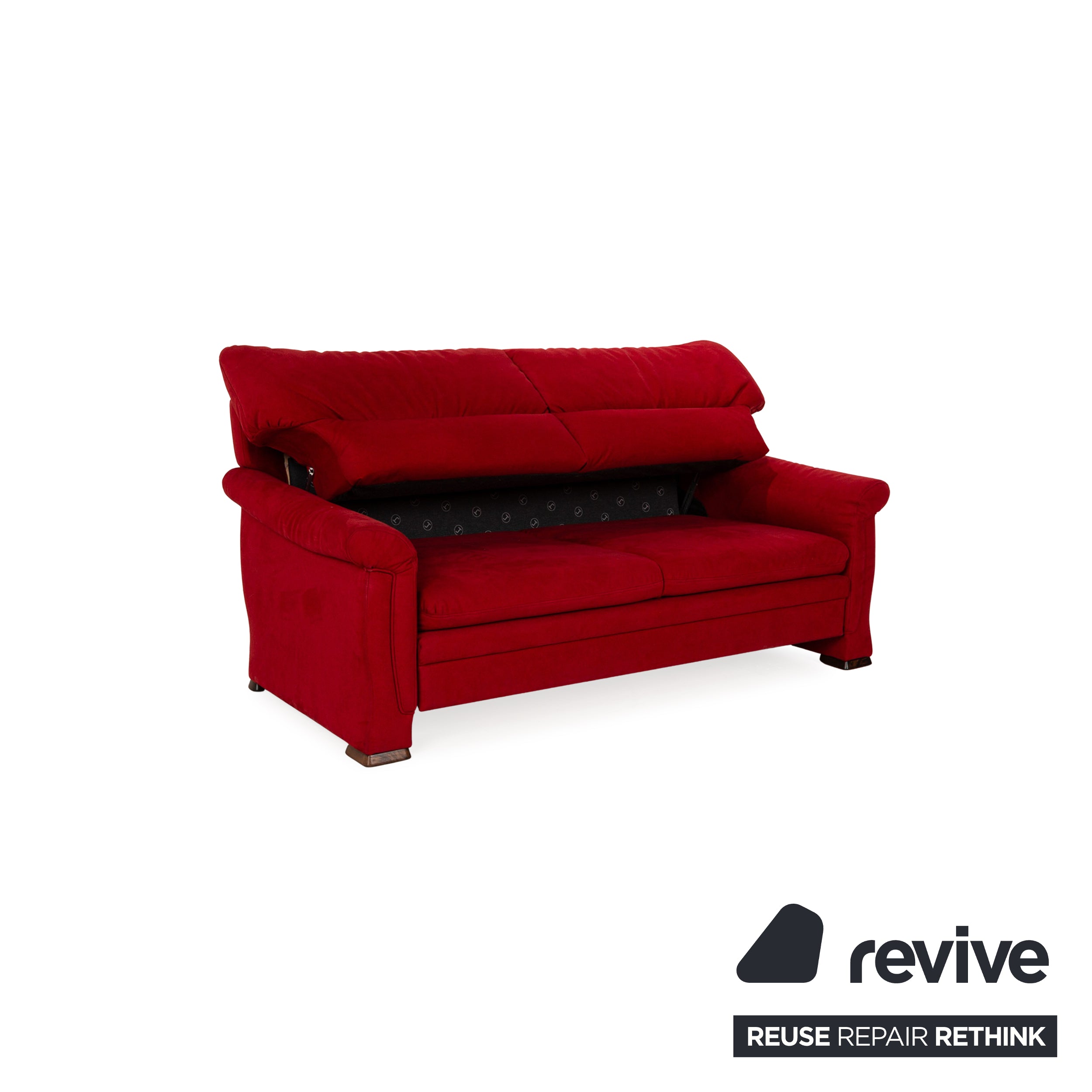 Himolla 2253 Stoff Sofa Garnitur Rot manuelle Funktion Zweisitzer Hocker Couch