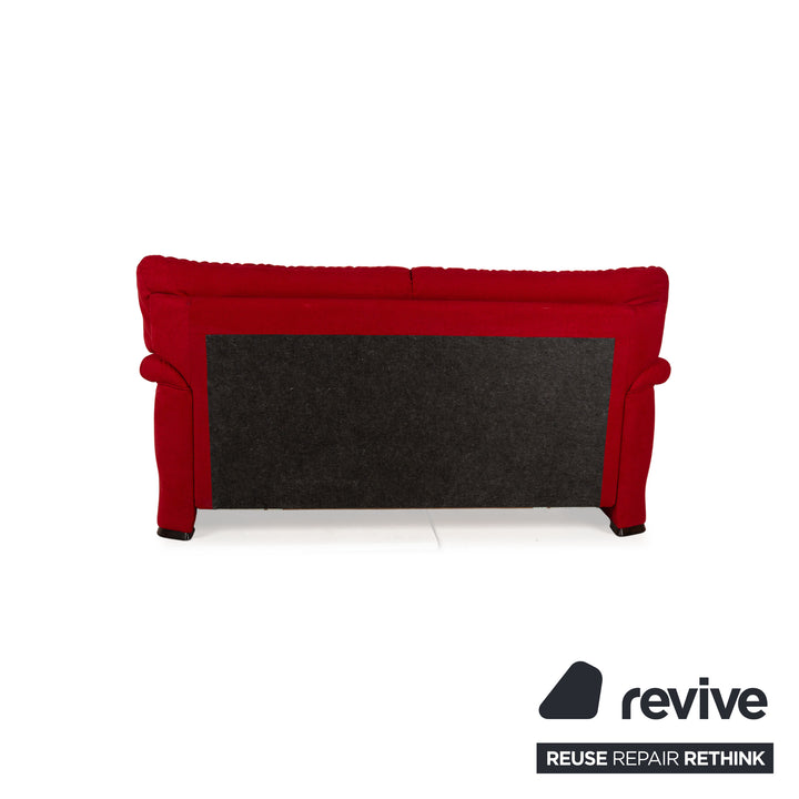 Himolla 2253 Stoff Sofa Garnitur Rot manuelle Funktion Zweisitzer Hocker Couch