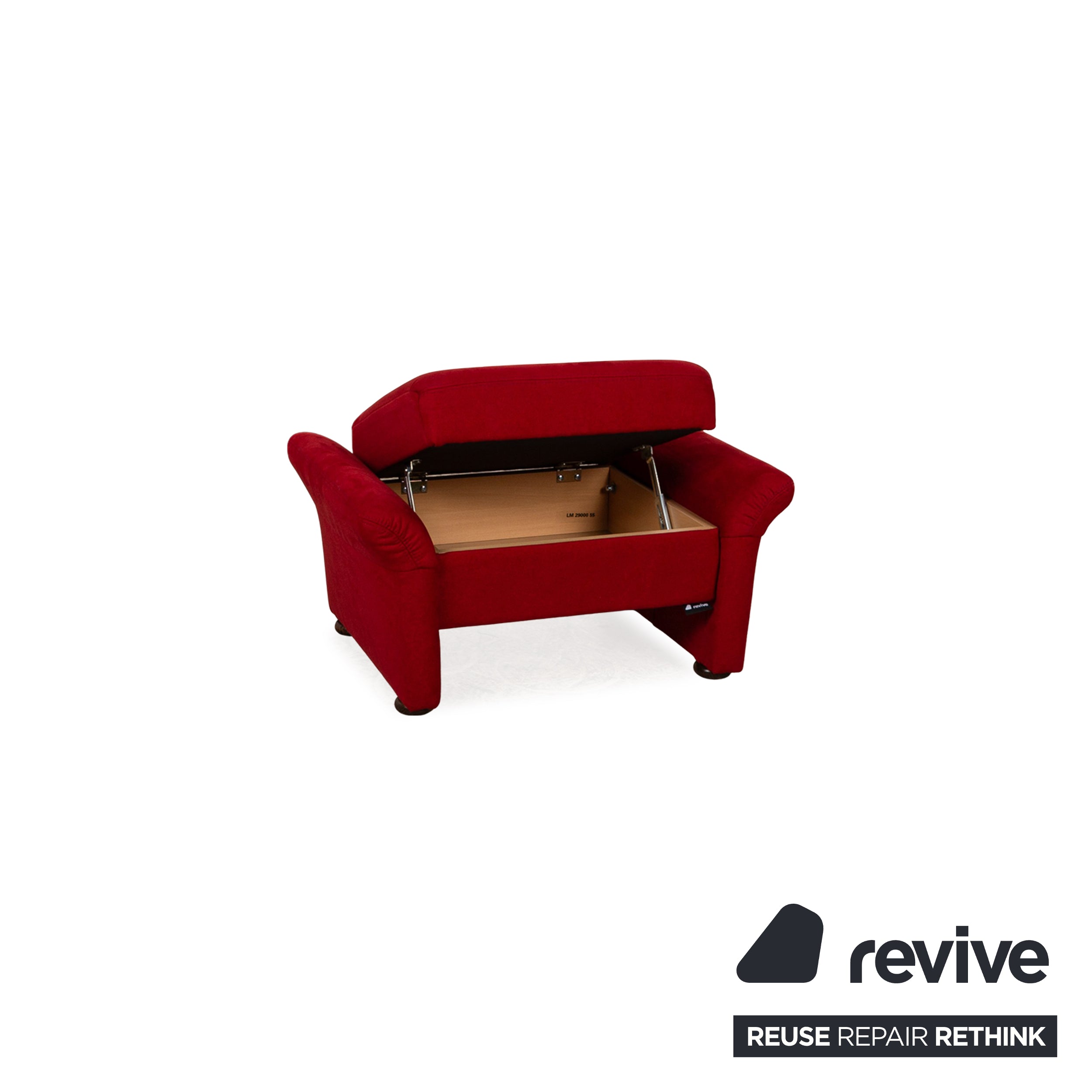 Himolla 2253 Fabric Sofa Set Red Manual Function Two-Seater Stool Couch