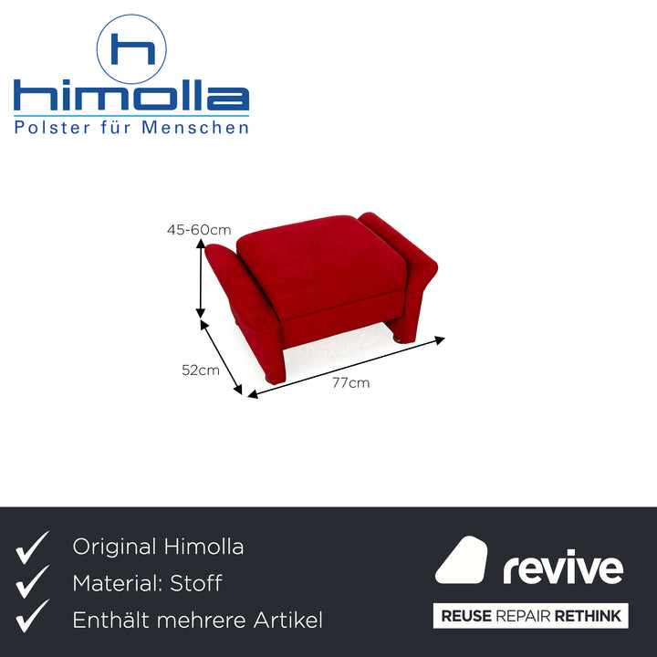 Himolla 2253 Stoff Sofa Garnitur Rot manuelle Funktion Zweisitzer Hocker Couch