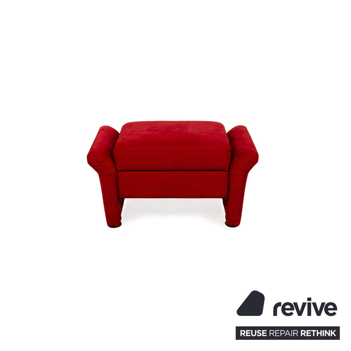 Himolla 2253 Stoff Sofa Garnitur Rot manuelle Funktion Zweisitzer Hocker Couch