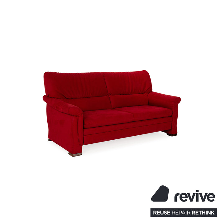 Himolla 2253 Stoff Sofa Garnitur Rot manuelle Funktion Zweisitzer Hocker Couch