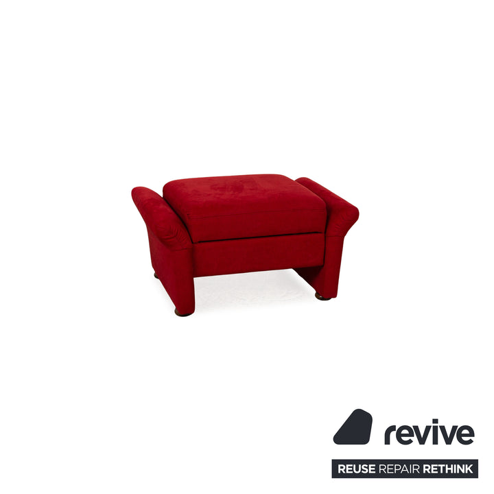 Himolla 2253 Stoff Sofa Garnitur Rot manuelle Funktion Zweisitzer Hocker Couch