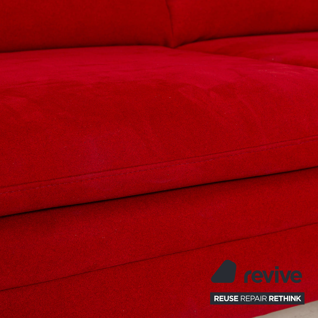 Himolla 2253 Fabric Two-Seater Red Manual Function Sofa Couch