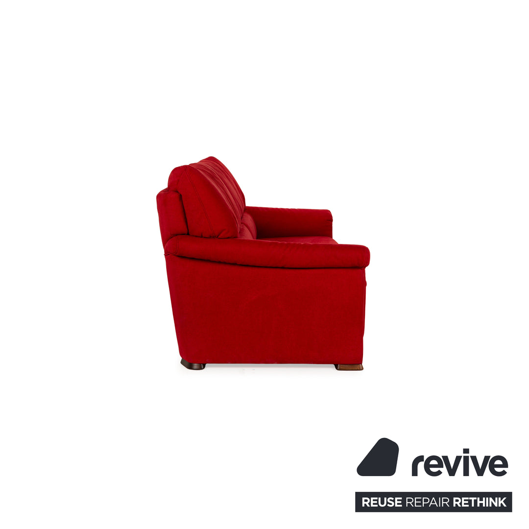 Himolla 2253 Fabric Two-Seater Red Manual Function Sofa Couch