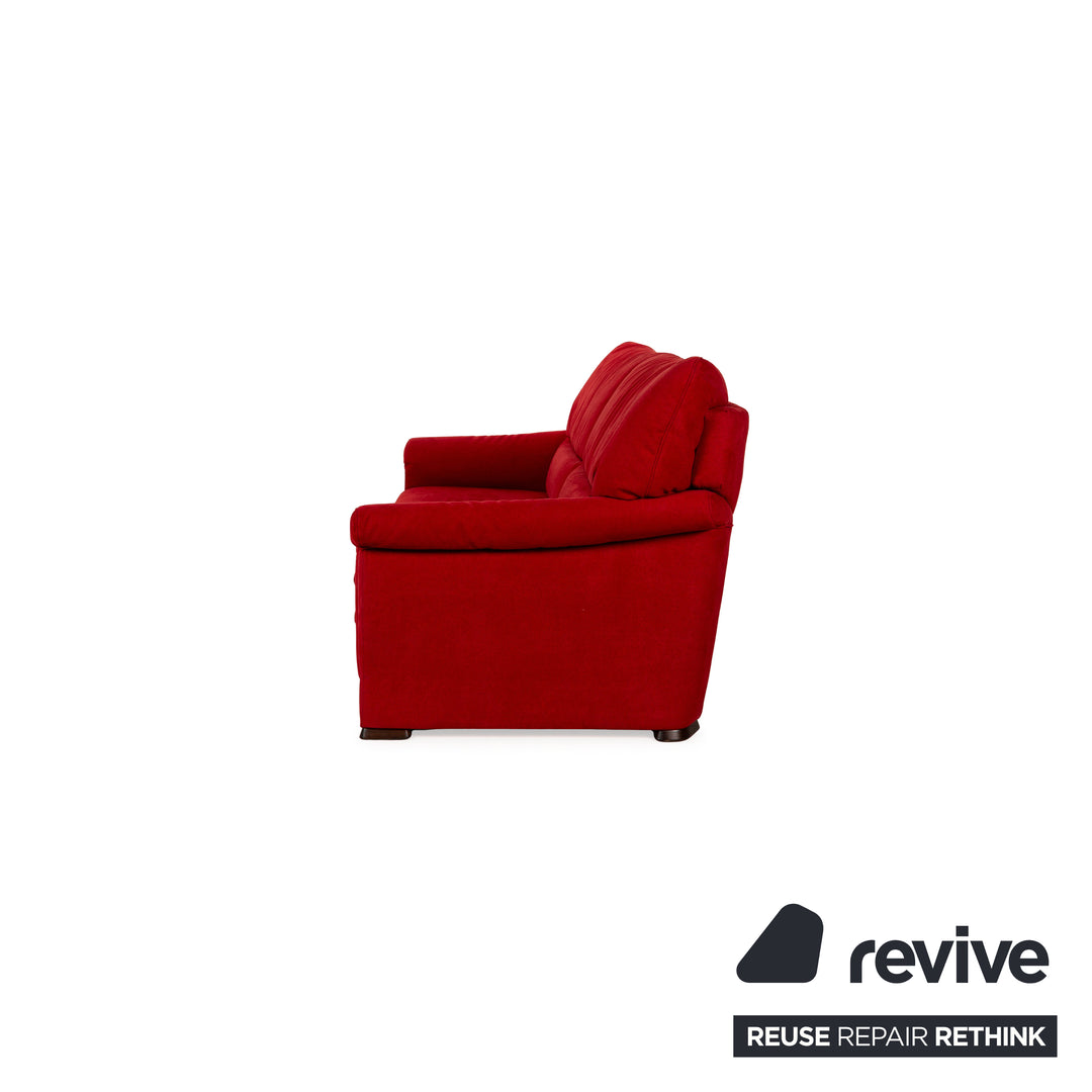 Himolla 2253 Fabric Two-Seater Red Manual Function Sofa Couch