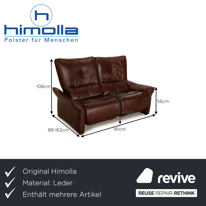 Himolla 4515 Cumuly Leder Sofa Garnitur Braun 2x Zweisitzer manuelle Relaxfunktion