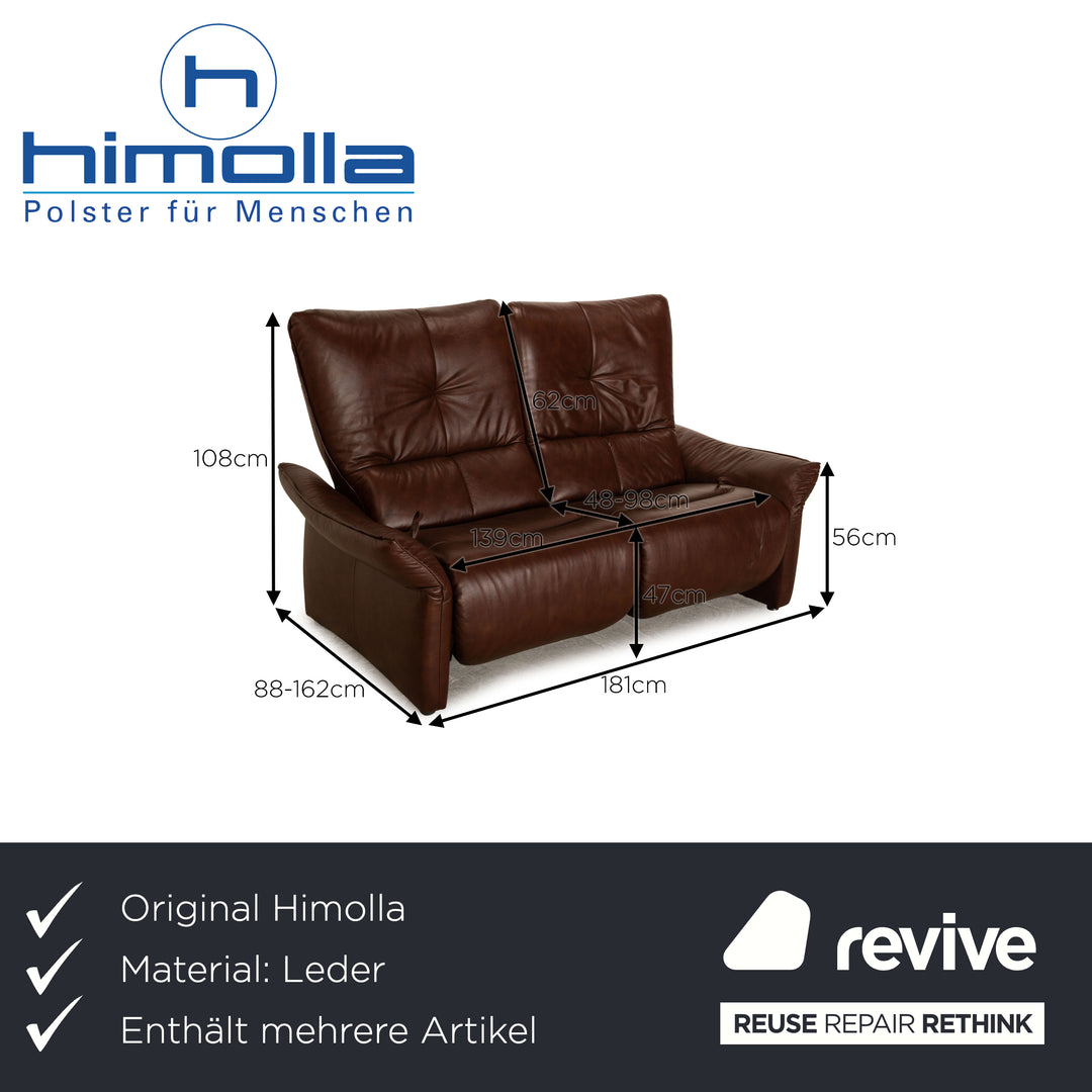Himolla 4515 Cumuly leather sofa set brown 2x two-seater manual relaxation function