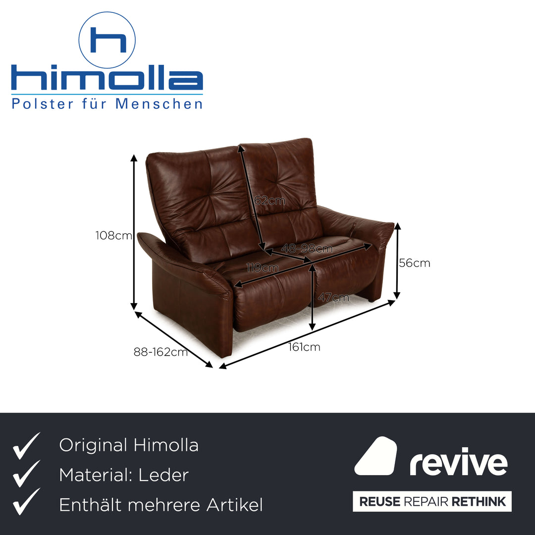 Himolla 4515 Cumuly Leder Sofa Garnitur Braun 2x Zweisitzer manuelle Relaxfunktion