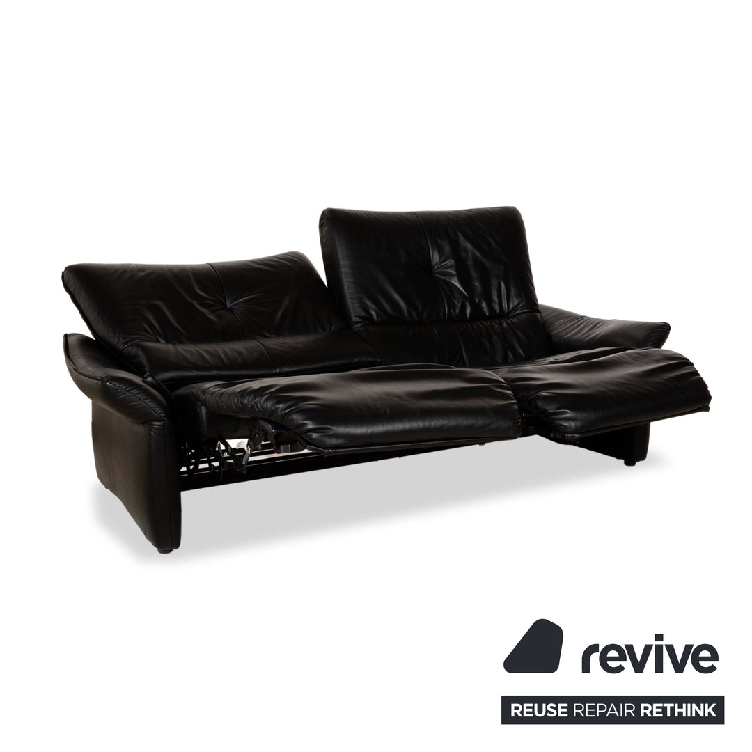 Himolla 4515 Leather Two Seater Black Manual Function Sofa Couch