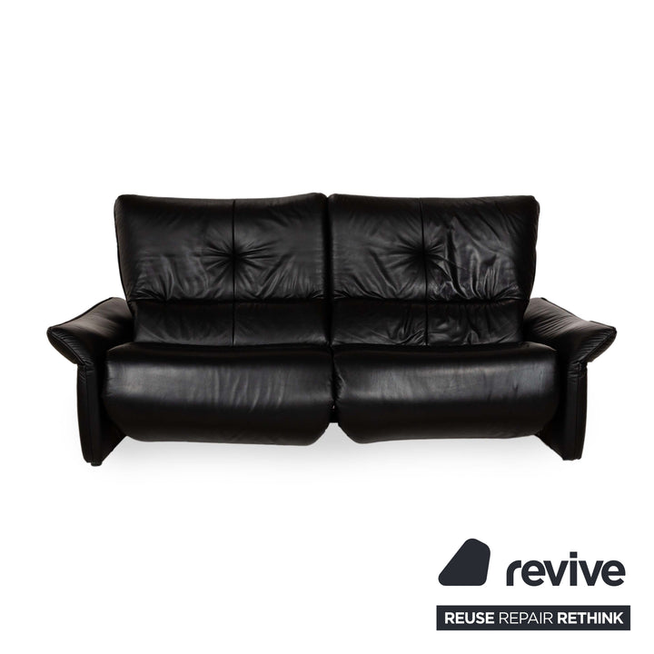 Himolla 4515 Leather Two Seater Black Manual Function Sofa Couch