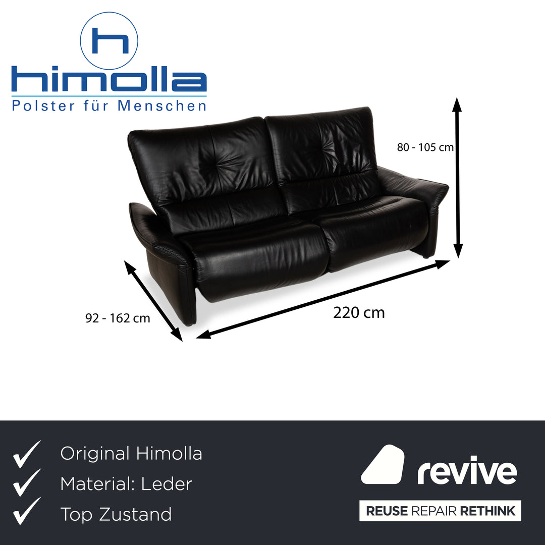 Himolla 4515 Leather Two Seater Black Manual Function Sofa Couch