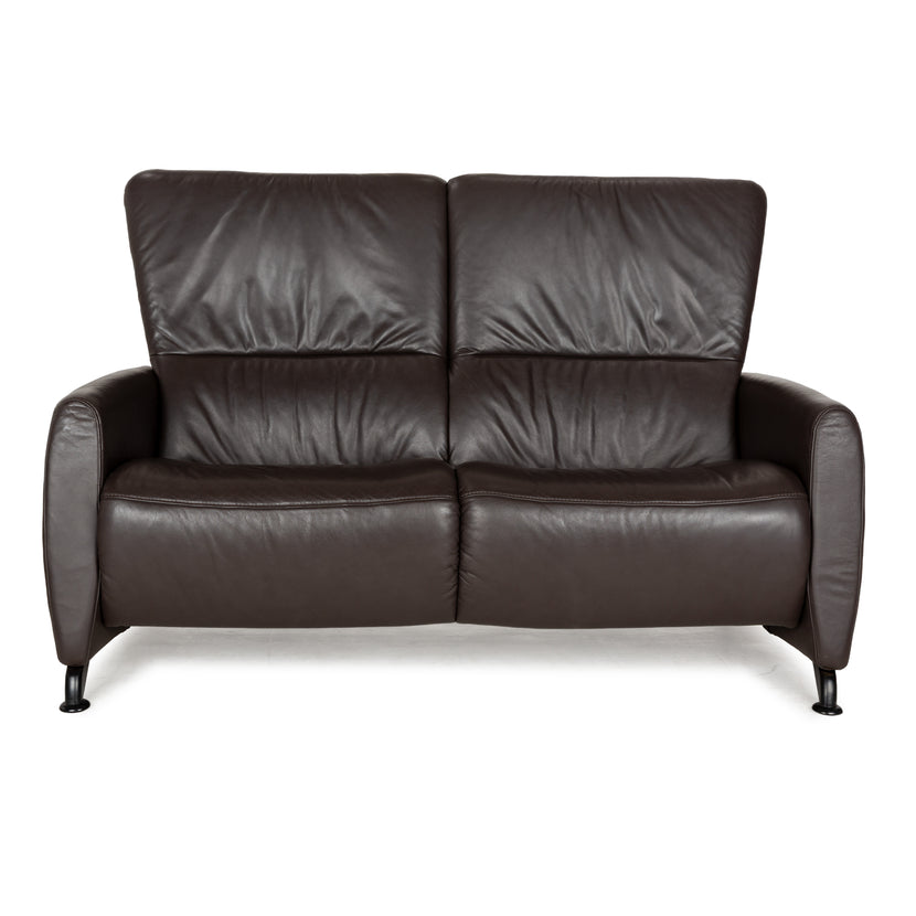 Himolla 4562 Leather Two-Seater Brown Grey Sofa Couch