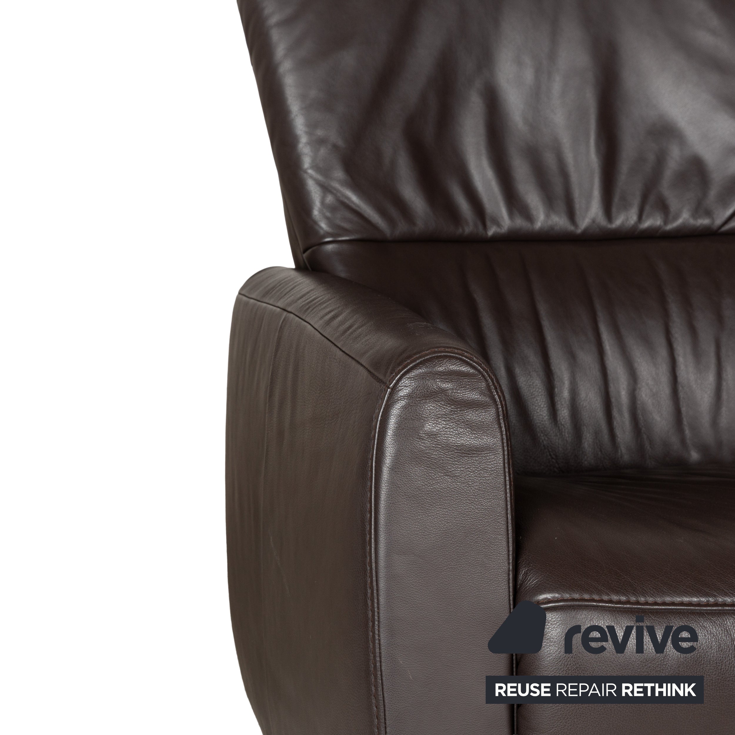 Himolla 4562 Leather Two-Seater Brown Grey Sofa Couch