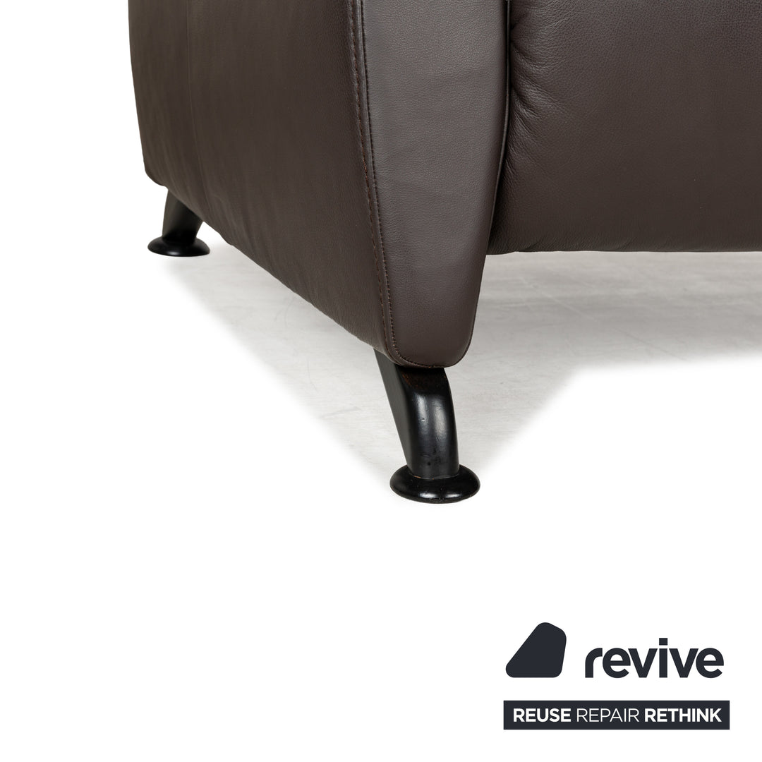 Himolla 4562 Leder Zweisitzer Braun Grau Sofa Couch