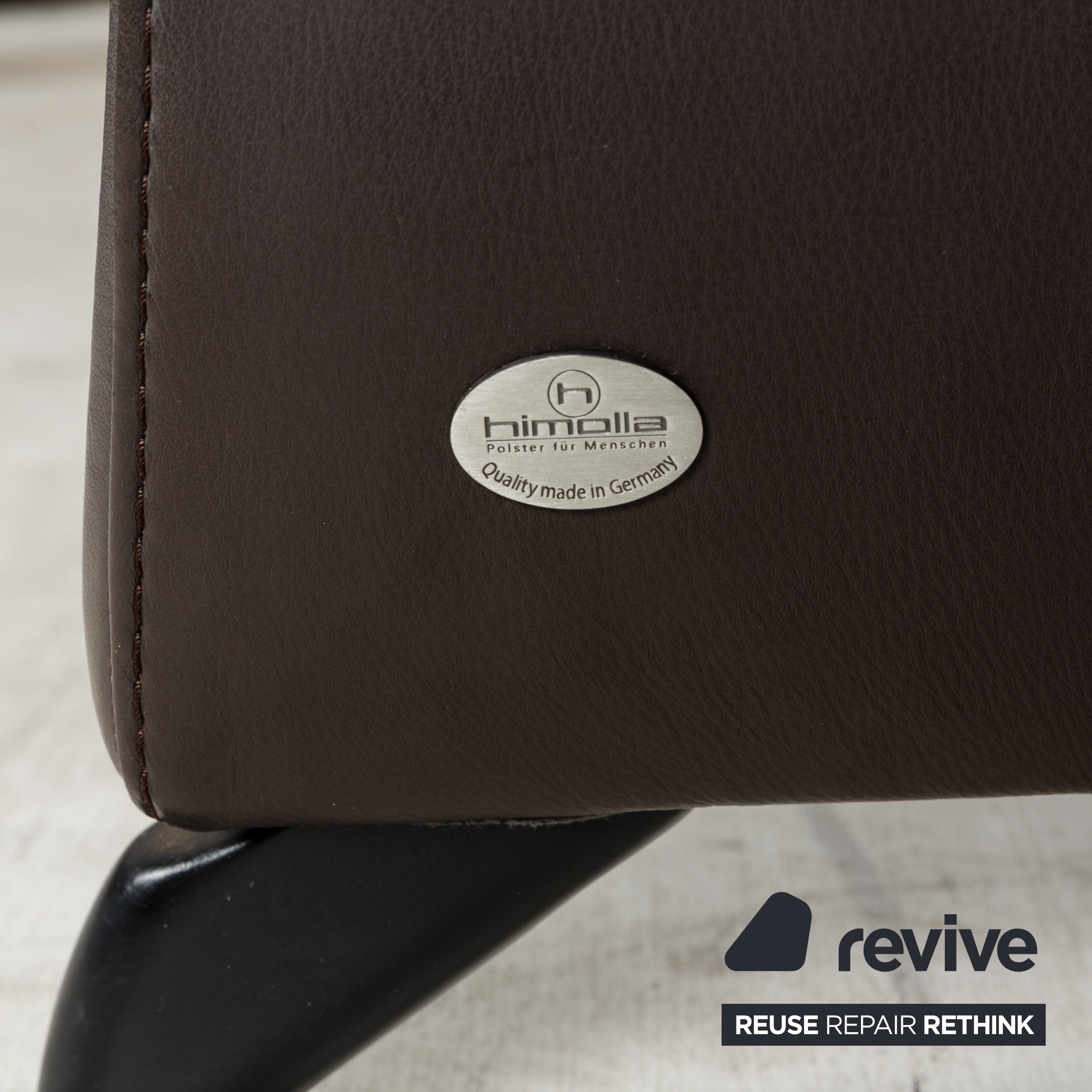 Himolla 4562 Leather Two-Seater Brown Grey Sofa Couch