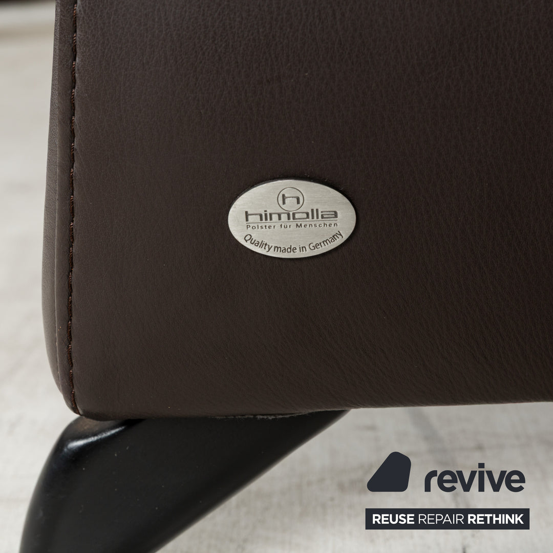 Canapé deux places en cuir marron gris Himolla 4562