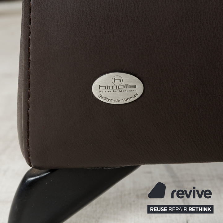 Canapé deux places en cuir marron gris Himolla 4562