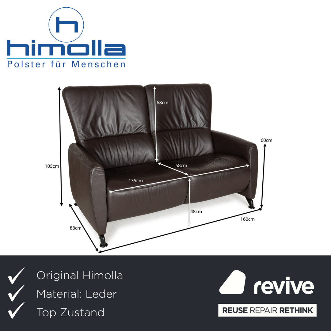 Canapé deux places en cuir marron gris Himolla 4562