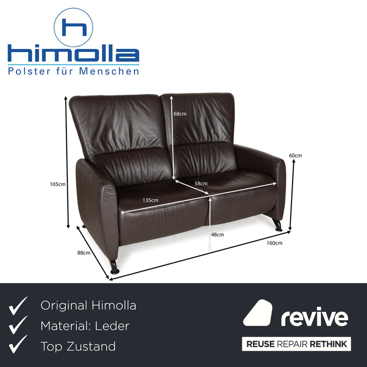 Himolla 4562 Leather Two-Seater Brown Grey Sofa Couch