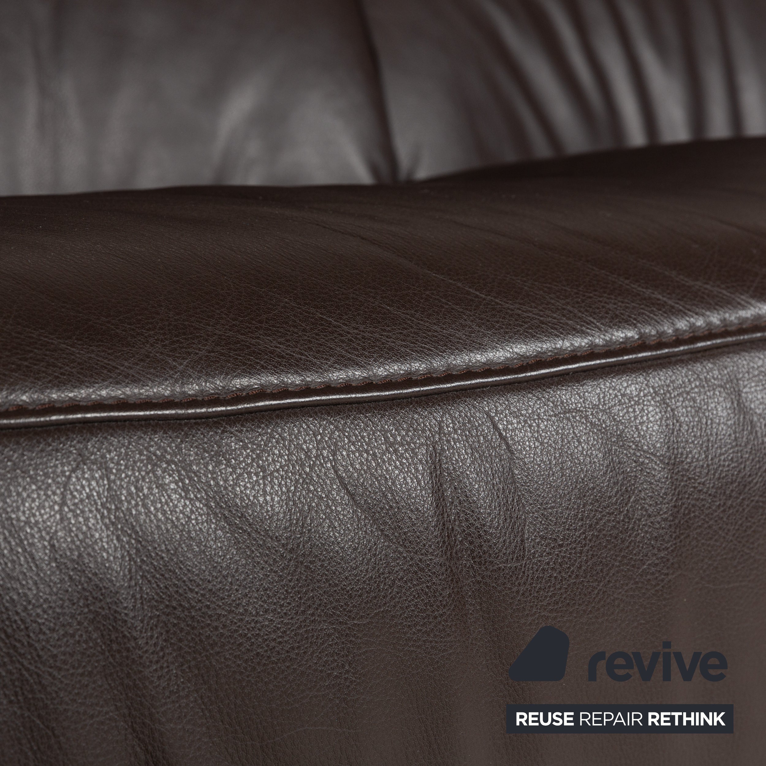 Himolla 4562 Leather Two-Seater Brown Grey Sofa Couch