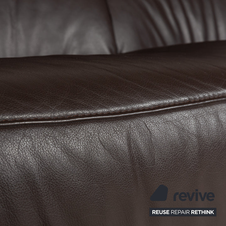 Himolla 4562 Leder Zweisitzer Braun Grau Sofa Couch