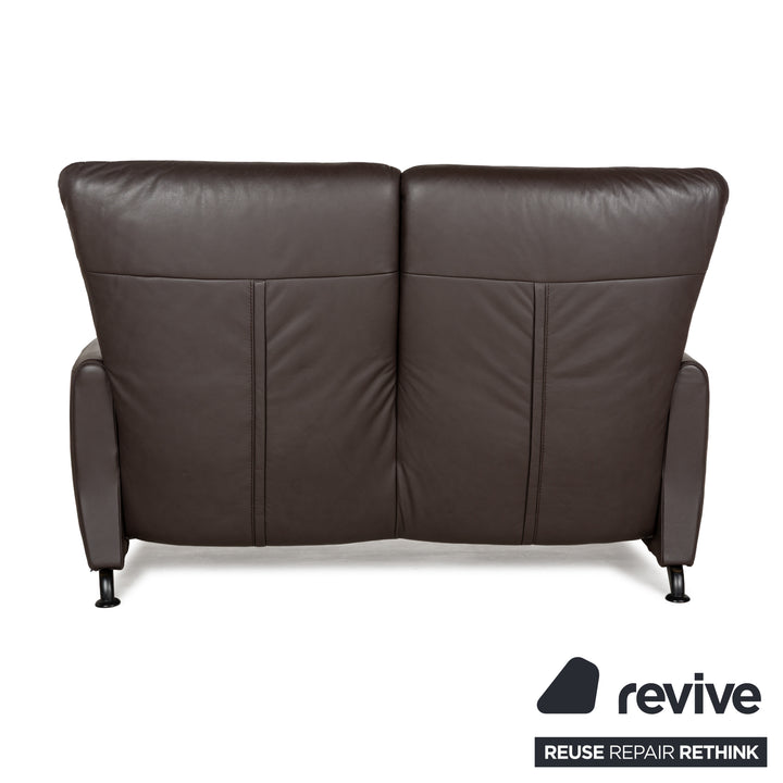 Canapé deux places en cuir marron gris Himolla 4562