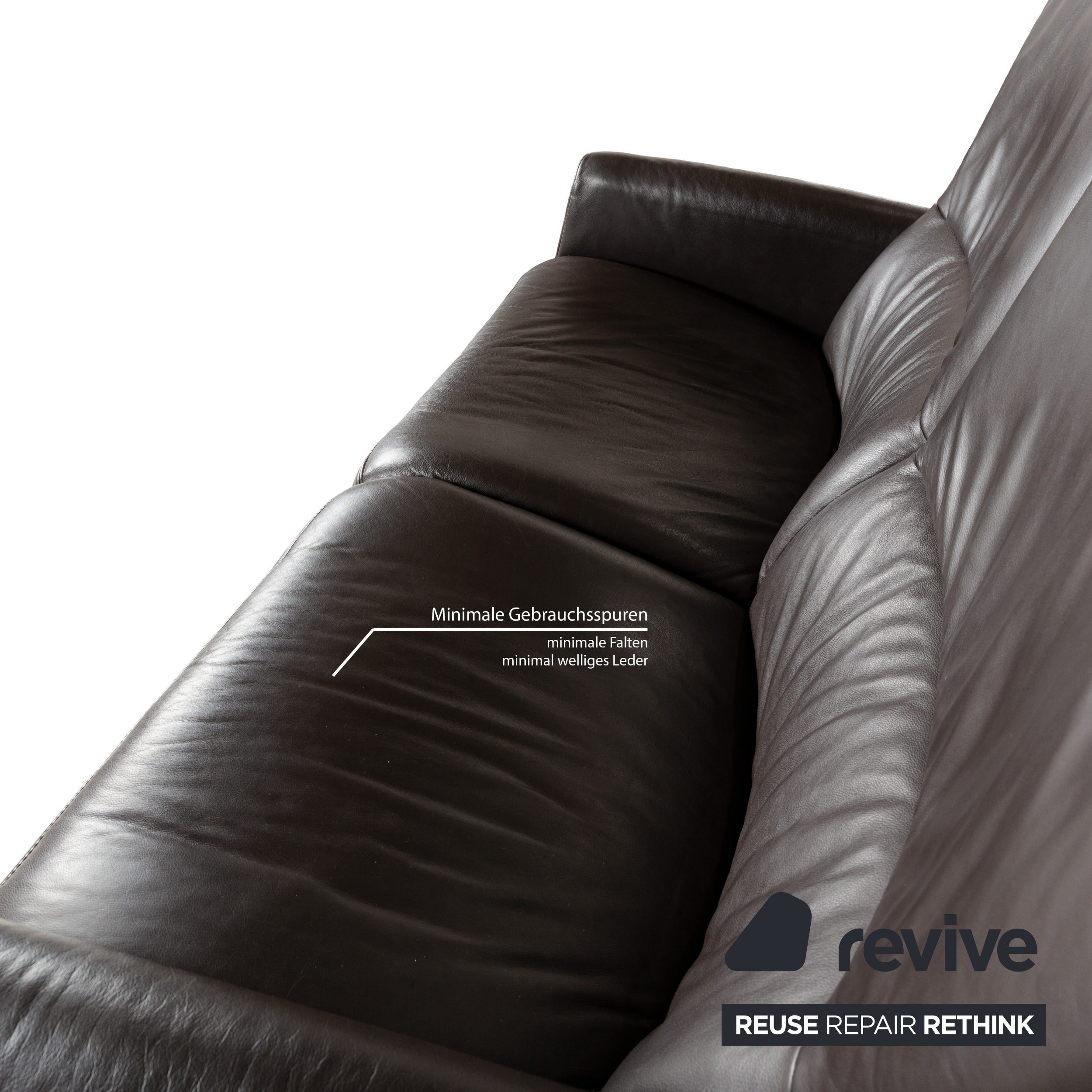 Himolla 4562 Leather Two-Seater Brown Grey Sofa Couch
