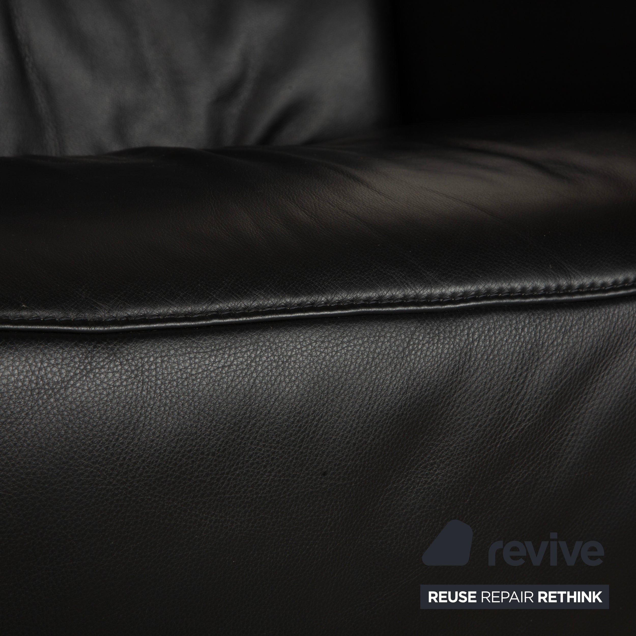 Canapé deux places en cuir noir Himolla 4562