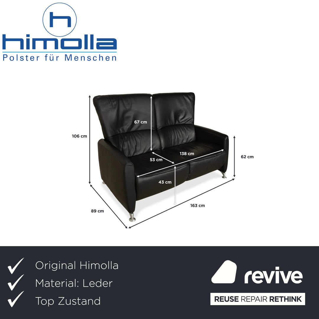 Himolla 4562 Leder Zweisitzer Schwarz Sofa Couch